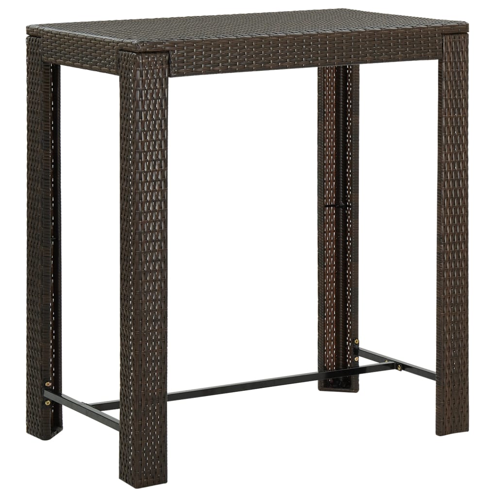 Garden Bar Table Brown 100x60.5x110.5 cm Poly Rattan - Sid & Sam