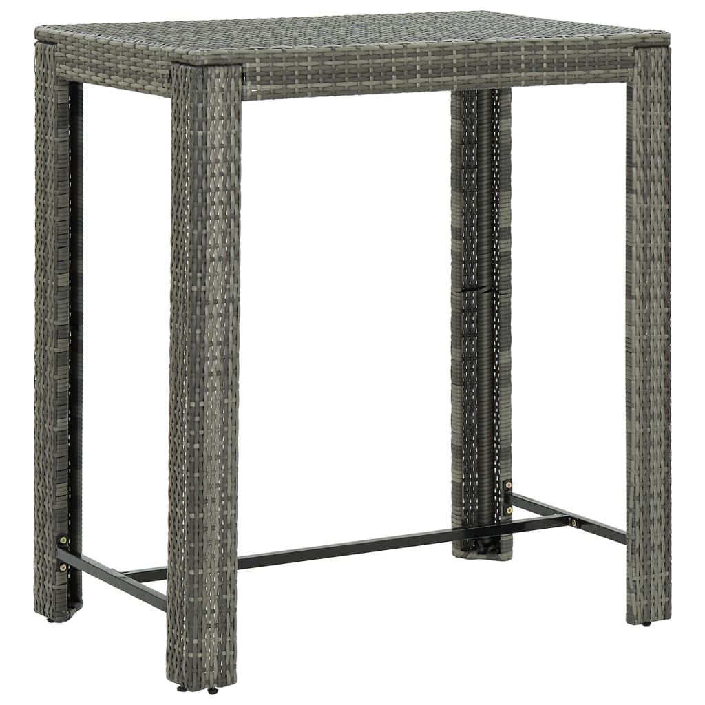 Garden Bar Table Grey 100x60.5x110.5 cm Poly Rattan - Style and Chic