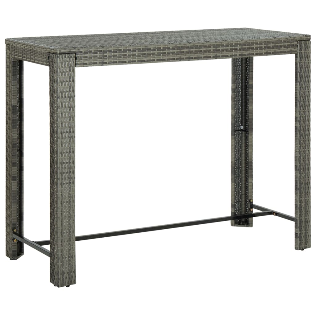 Garden Bar Table Grey 140.5x60.5x110.5 cm Poly Rattan - Merkel Designers