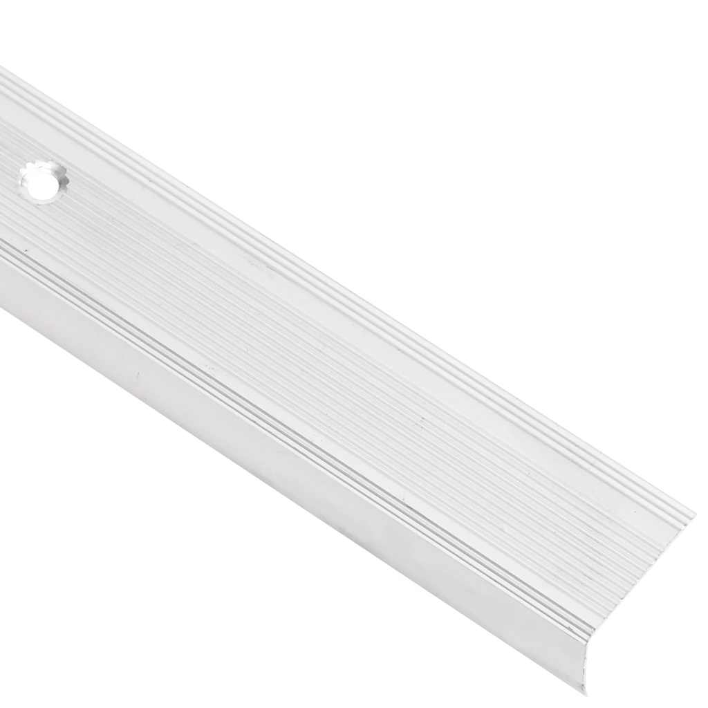 Stair Nosings in L-shape 15 pcs Aluminium 90 cm Silver - R and M Furniture