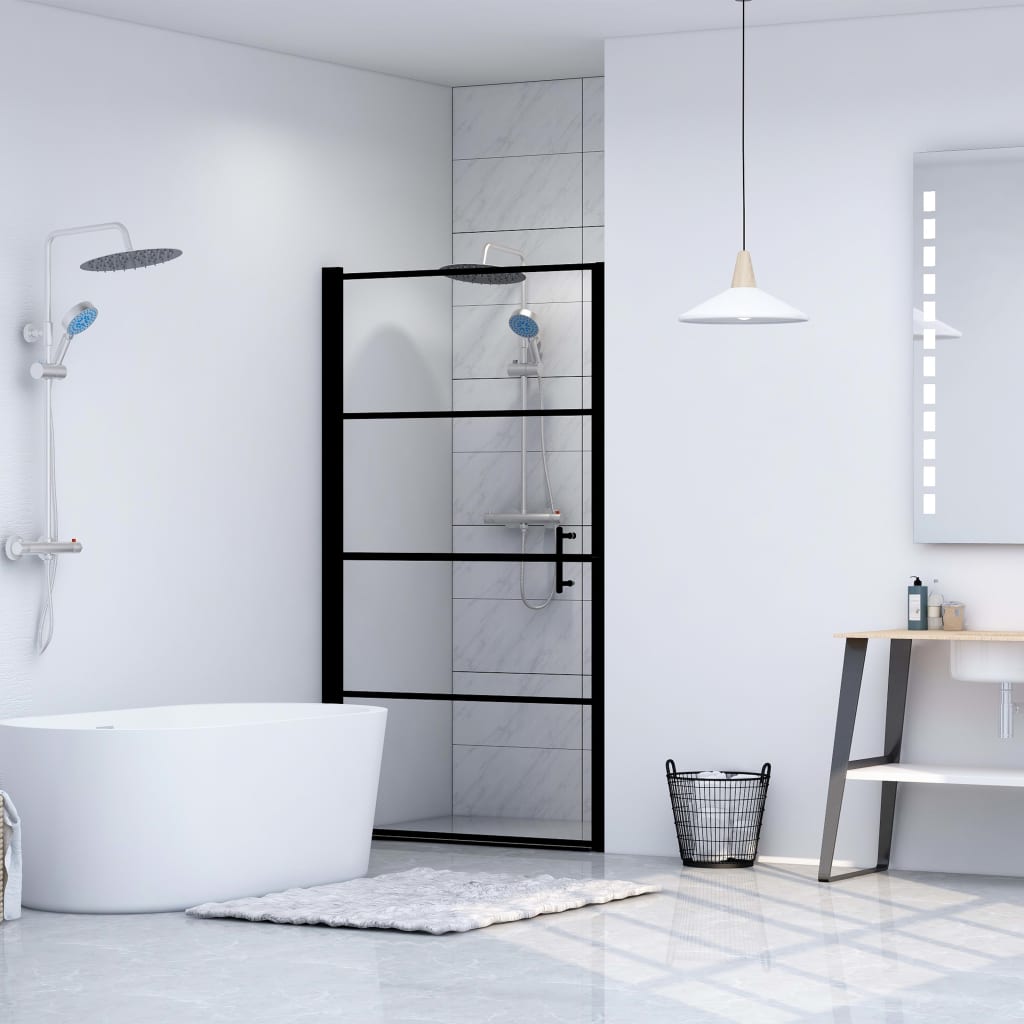 Shower Door Tempered Glass 100x178 cm Black - Tyrell & Tyrell