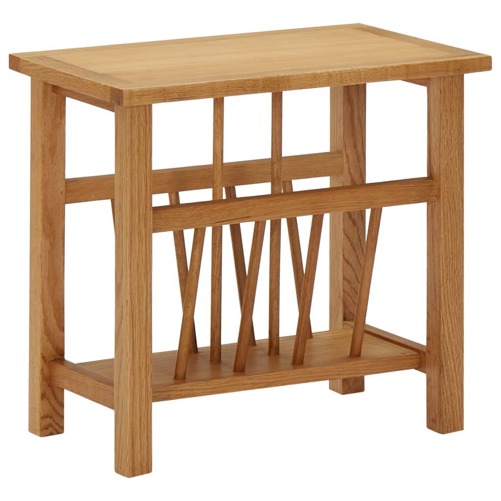 Magazine Table 45x27x42 cm Solid Oak Wood - Decor Base
