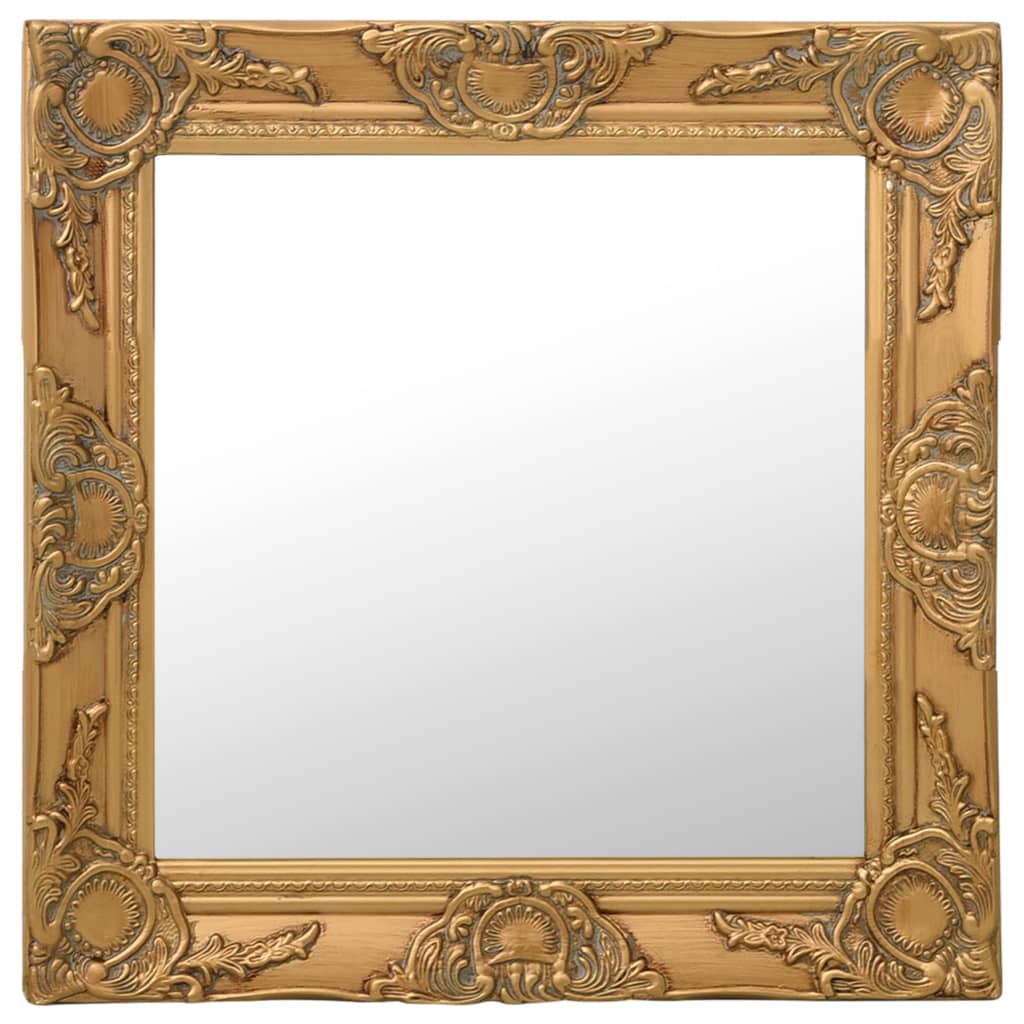 Wall Mirror Baroque Style 50x50 cm Gold - Sid & Sam