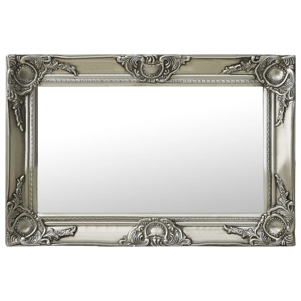 Wall Mirror Baroque Style 60x40 cm Silver - Sid & Sam