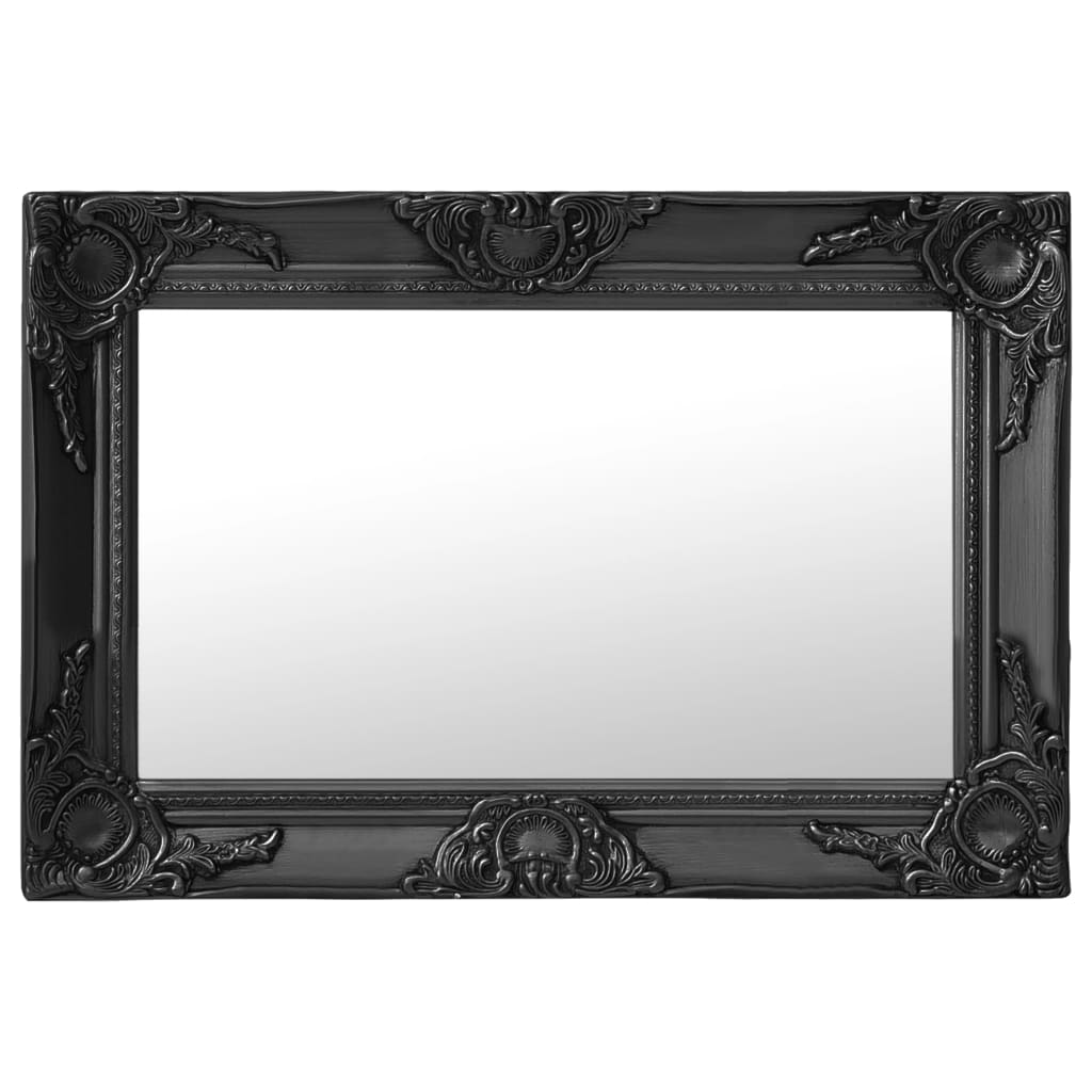 Wall Mirror Baroque Style 60x40 cm Black - The Home Maker