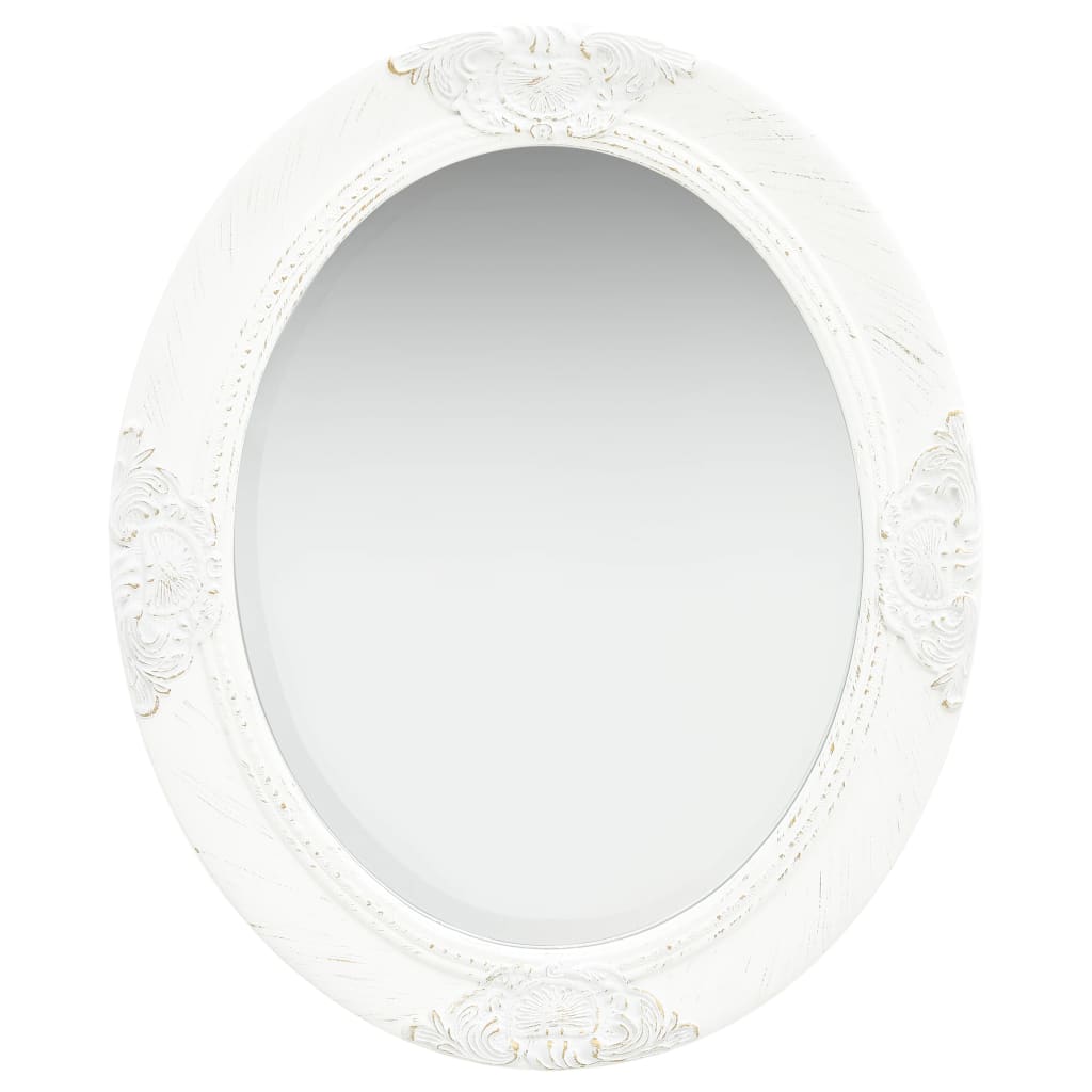 Wall Mirror Baroque Style 50x60cm White - Design Hut