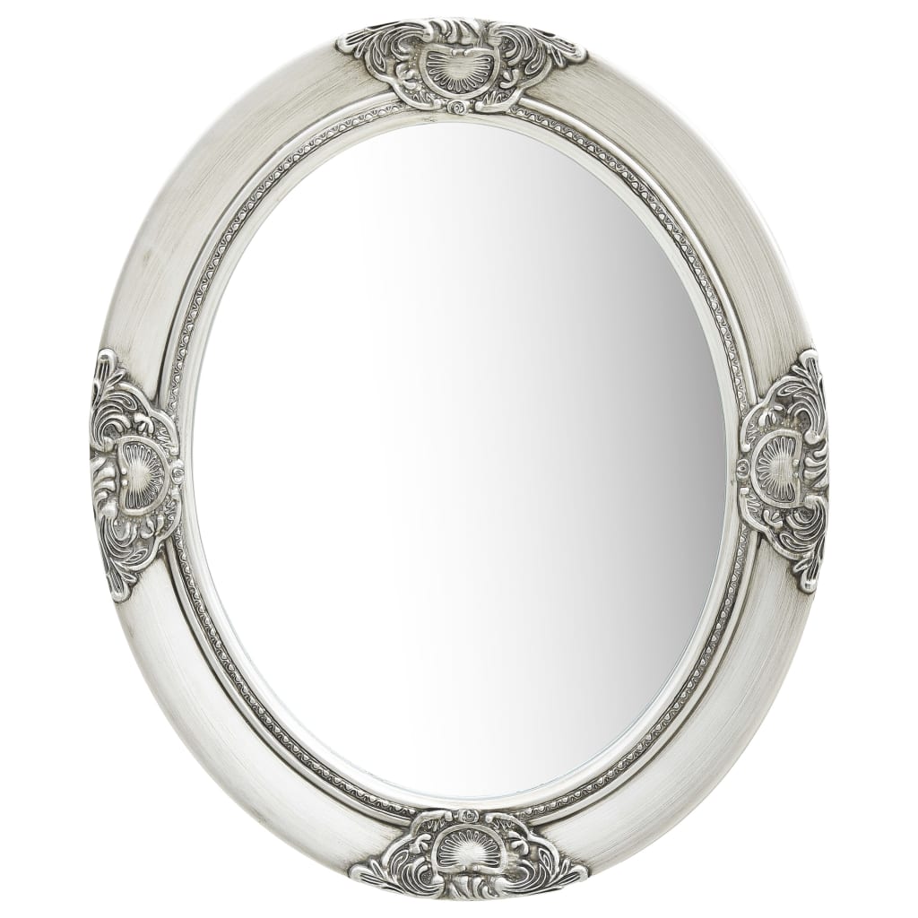 Wall Mirror Baroque Style 50x60 cm Silver - Tyrell & Tyrell