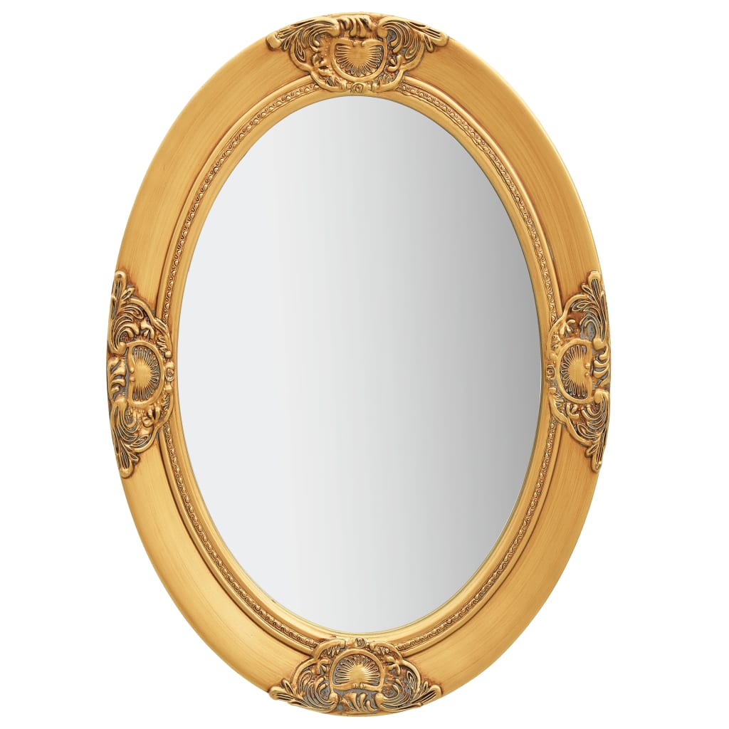 Wall Mirror Baroque Style 50x70 cm Gold - Unbeatable Bargains