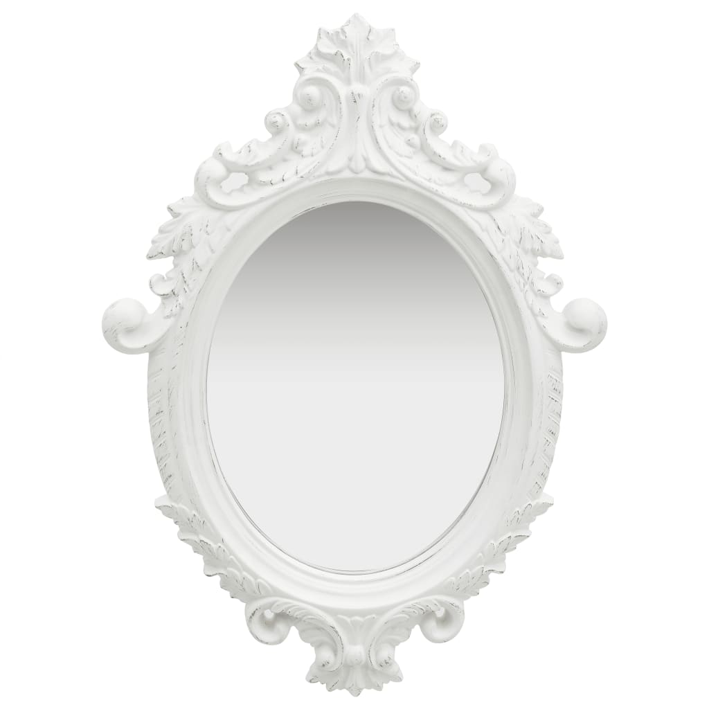 Wall Mirror Castle Style 56x76 cm White - R and M Furniture