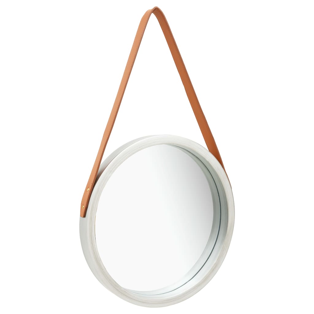 Wall Mirror with Strap 40 cm Silver - Casper Homes