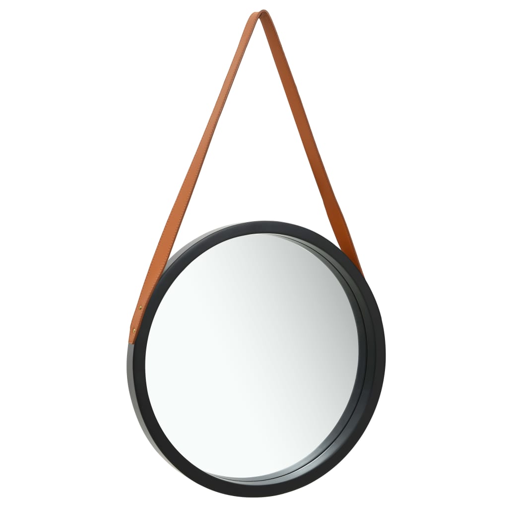 Wall Mirror with Strap 50 cm Black - Tyrell & Tyrell