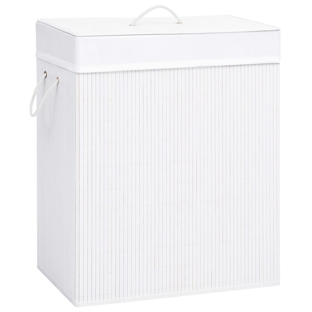Bamboo Laundry Basket White 100 L - The Home Maker