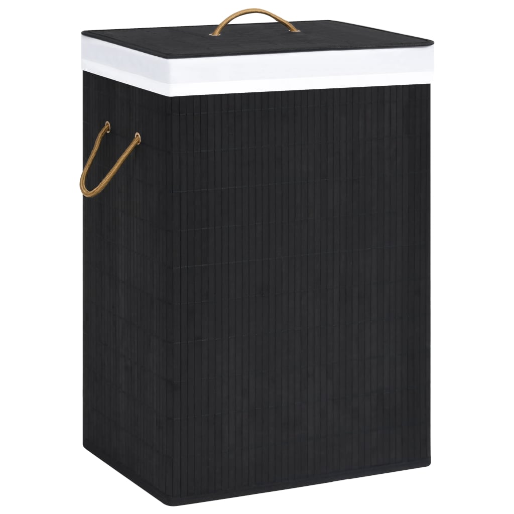 Bamboo Laundry Basket Black 72 L - Merkel Designers