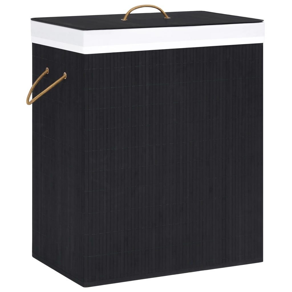 Bamboo Laundry Basket Black 100 L - Charlotte Dunes