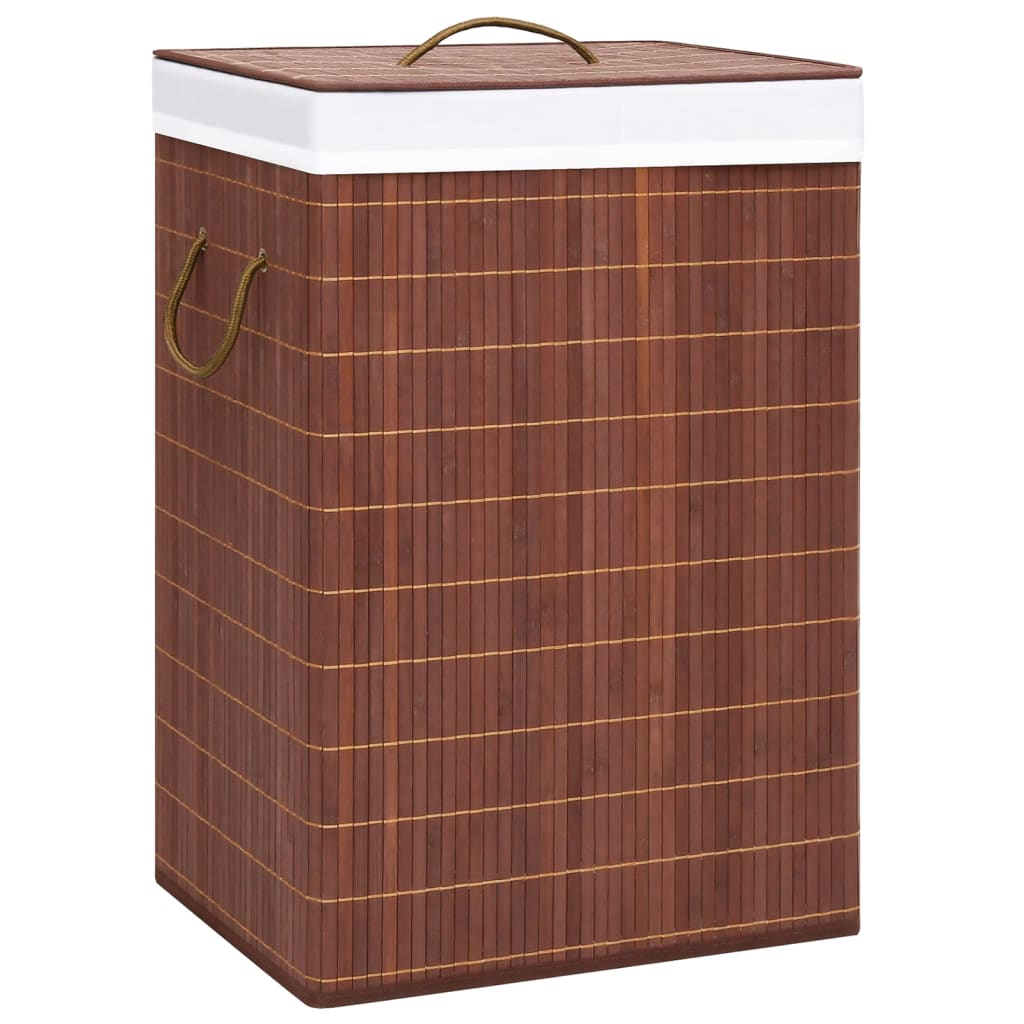 Bamboo Laundry Basket Brown 72 L - Merlin Deals