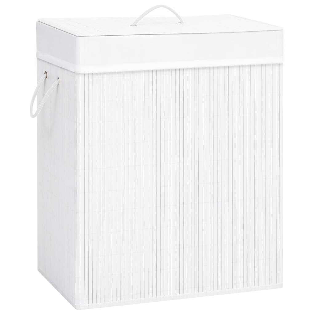 Bamboo Laundry Basket White 83 L - Decor Base