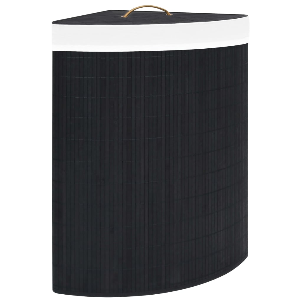 Bamboo Corner Laundry Basket Black 60 L - Casper Homes