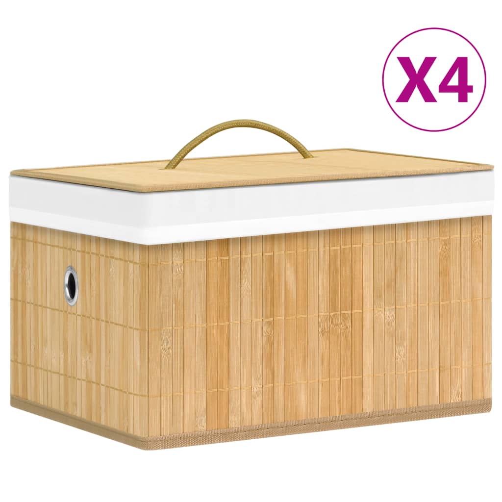 Bamboo Storage Boxes 4 pcs - The Home Maker