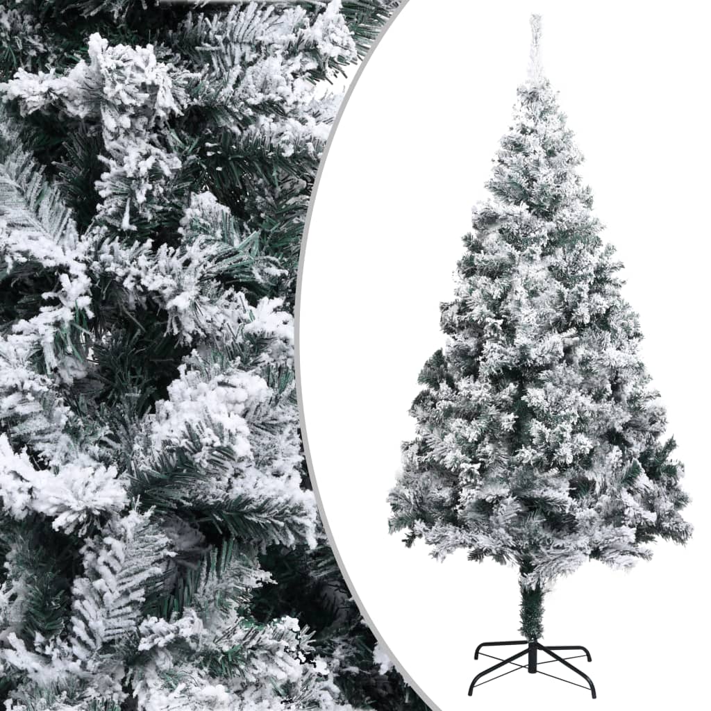 Artificial Christmas Tree with Flocked Snow Green 180 cm PVC - Merlin Deals