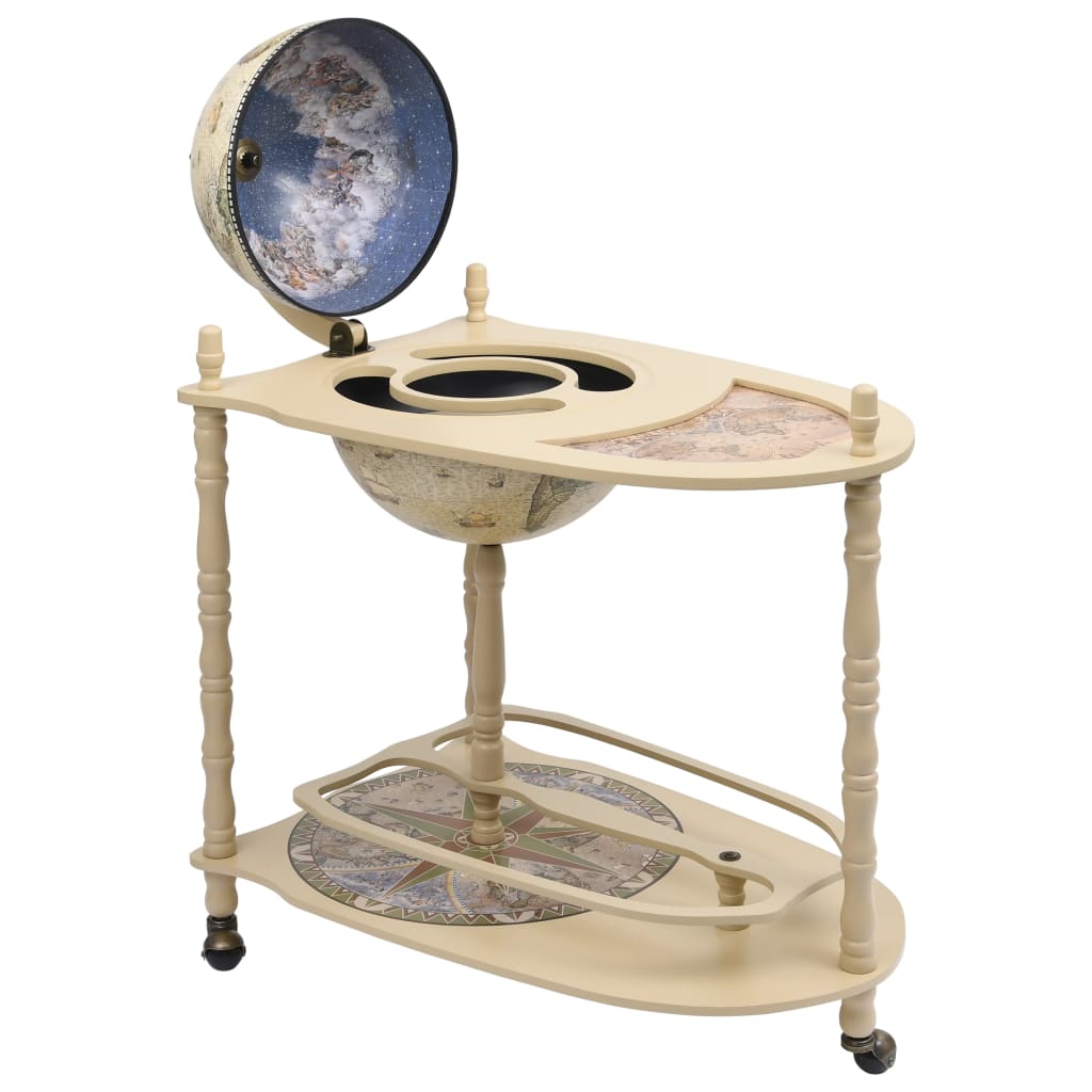 Freestanding Globe Bar Wind Stand Eucalyptus Wood Green - Direct Imports