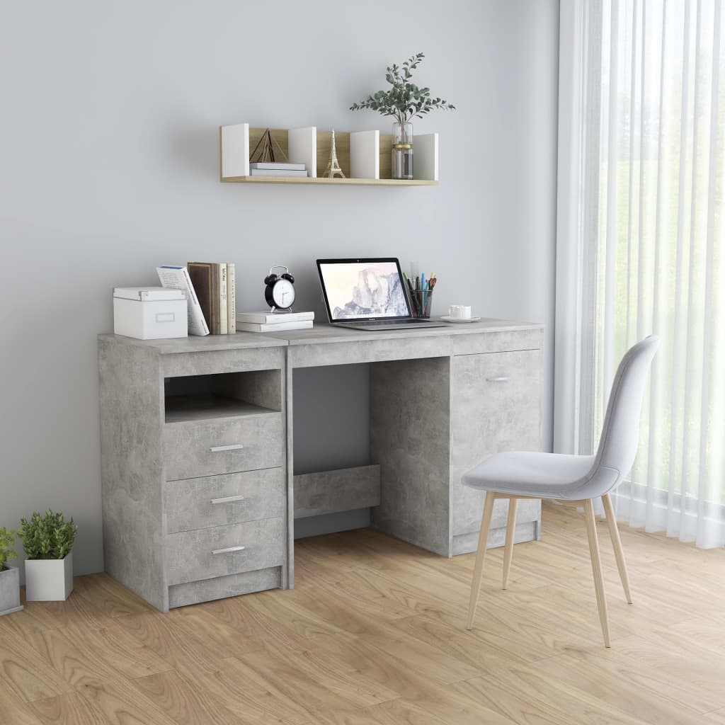 Desk Concrete Grey 140x50x76 cm Engineered Wood - Style and Chic