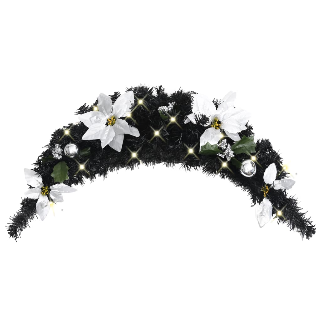 Nevis Christmas Arch with LED Lights Black 90cm PVC - Sid & Sam