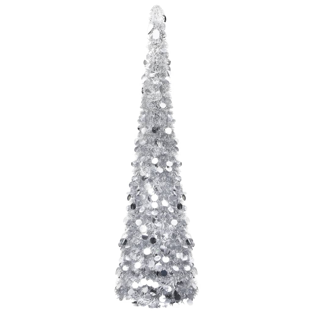 HIVORA Pop-up Artificial Christmas Tree Silver 150 cm PET - Sid & Sam