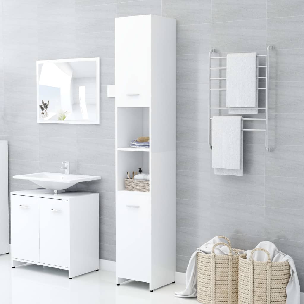 Bathroom Cabinet White 30x30x183.5 cm Engineered Wood - All Things Good