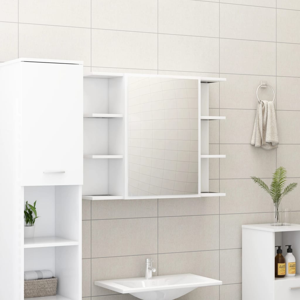 Bathroom Mirror Cabinet White 80x20.5x64 cm Engineered Wood - Casper Homes