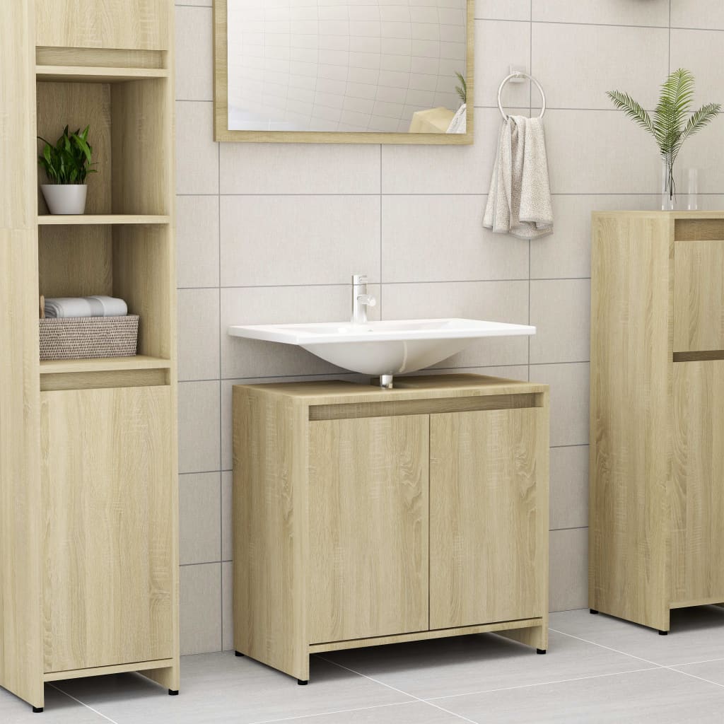 Bathroom Cabinet Sonoma Oak 60x33x61 cm Engineered Wood - Direct Imports