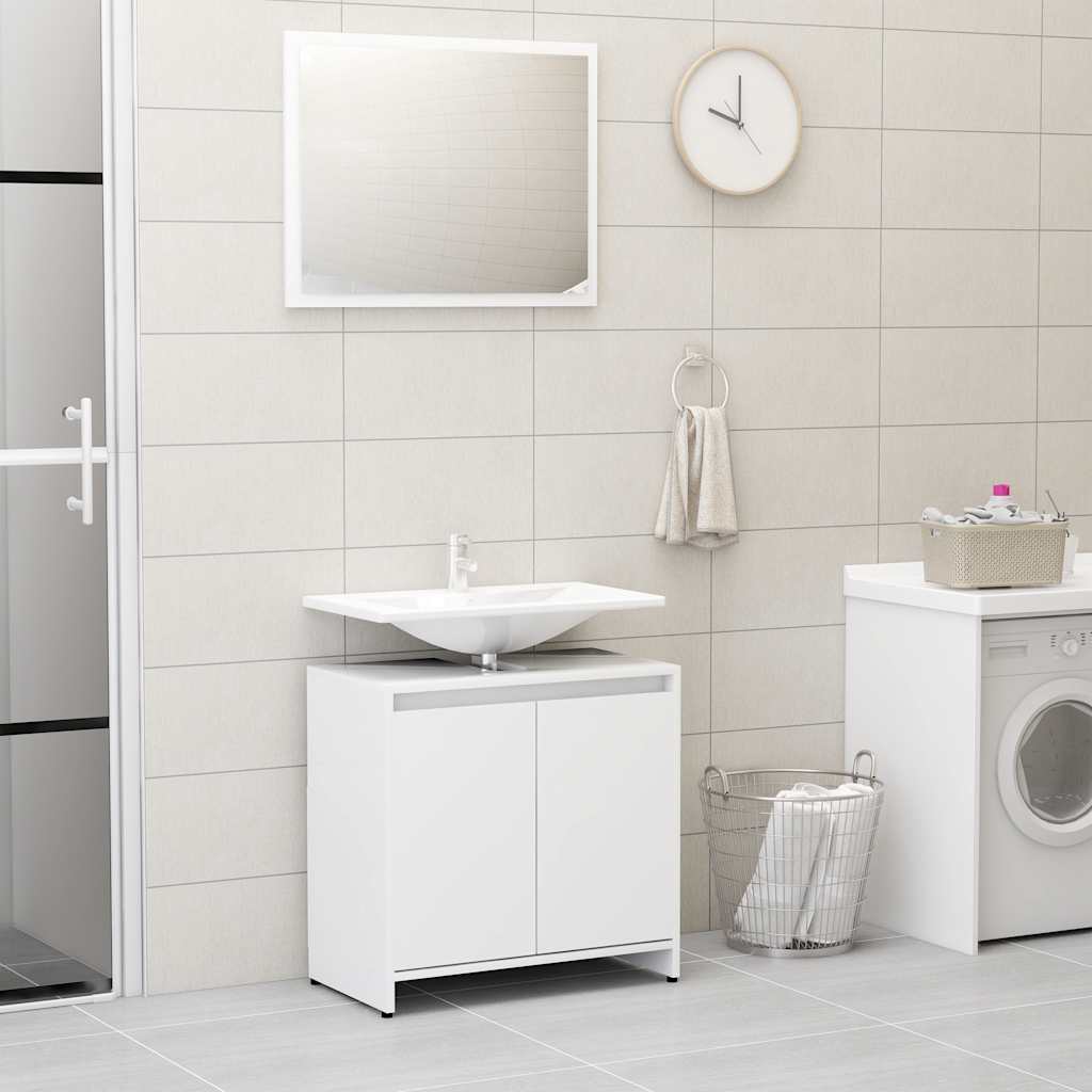 Bathroom Furniture Set White Engineered Wood - Direct Imports