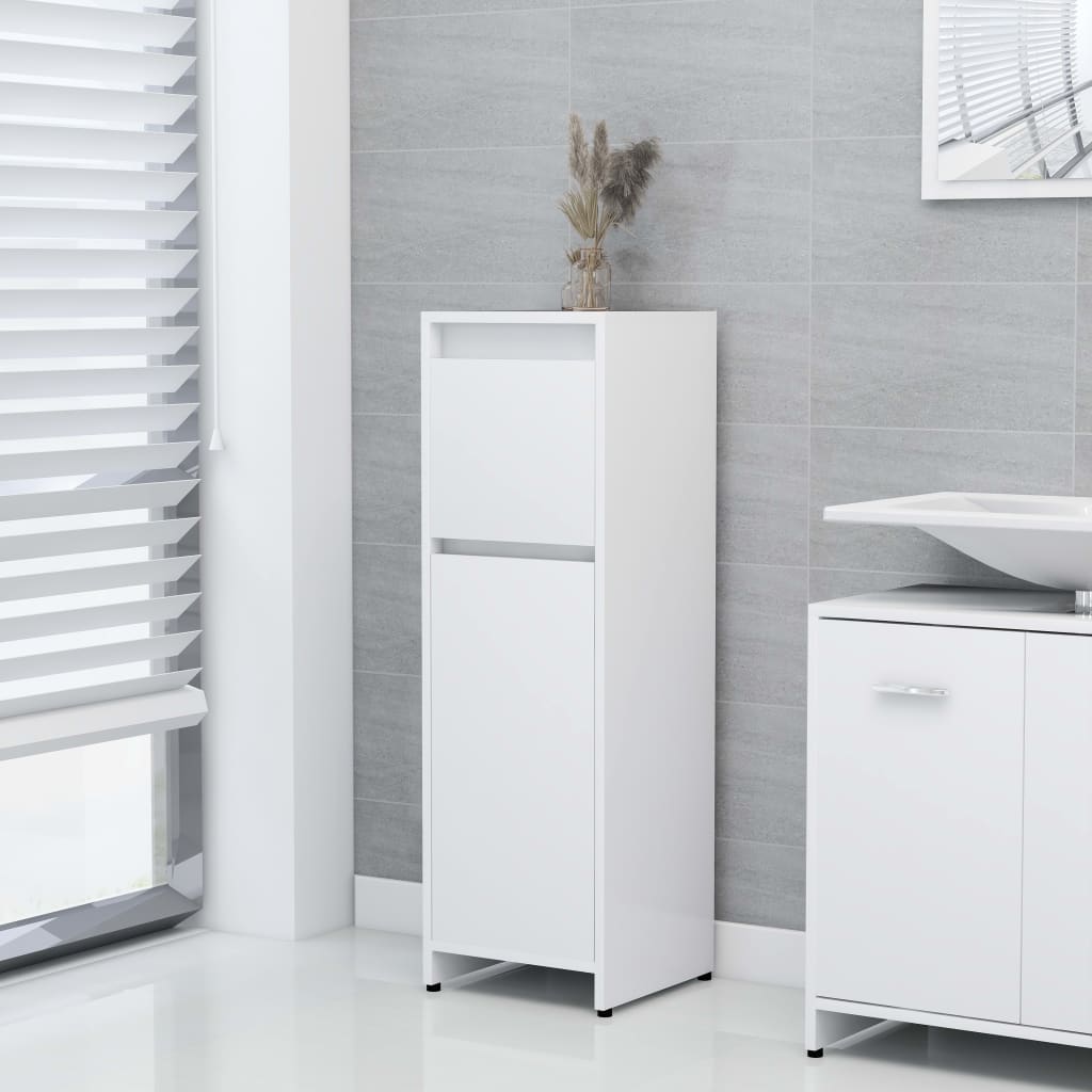 Bathroom Cabinet White 30x30x95 cm Engineered Wood - The Home Maker