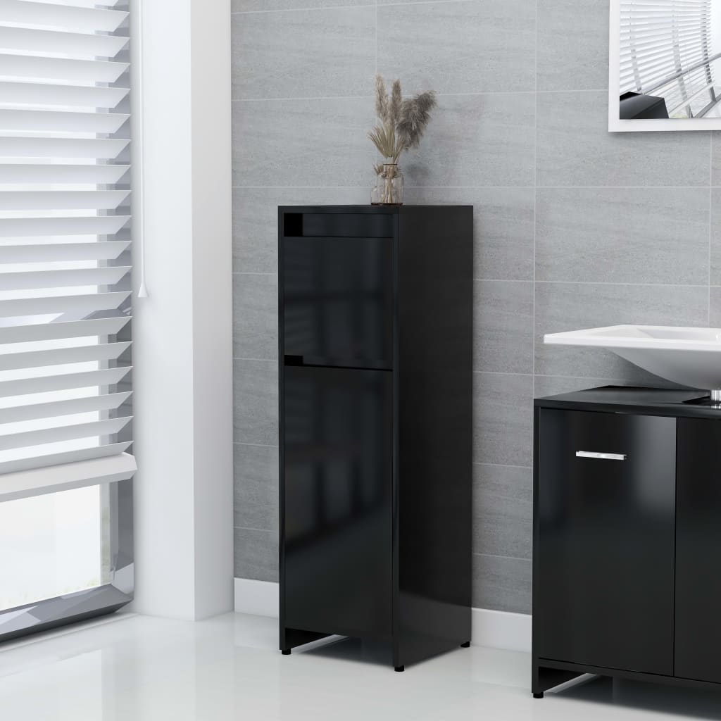 Bathroom Cabinet Black 30x30x95 cm Engineered Wood - Sid & Sam