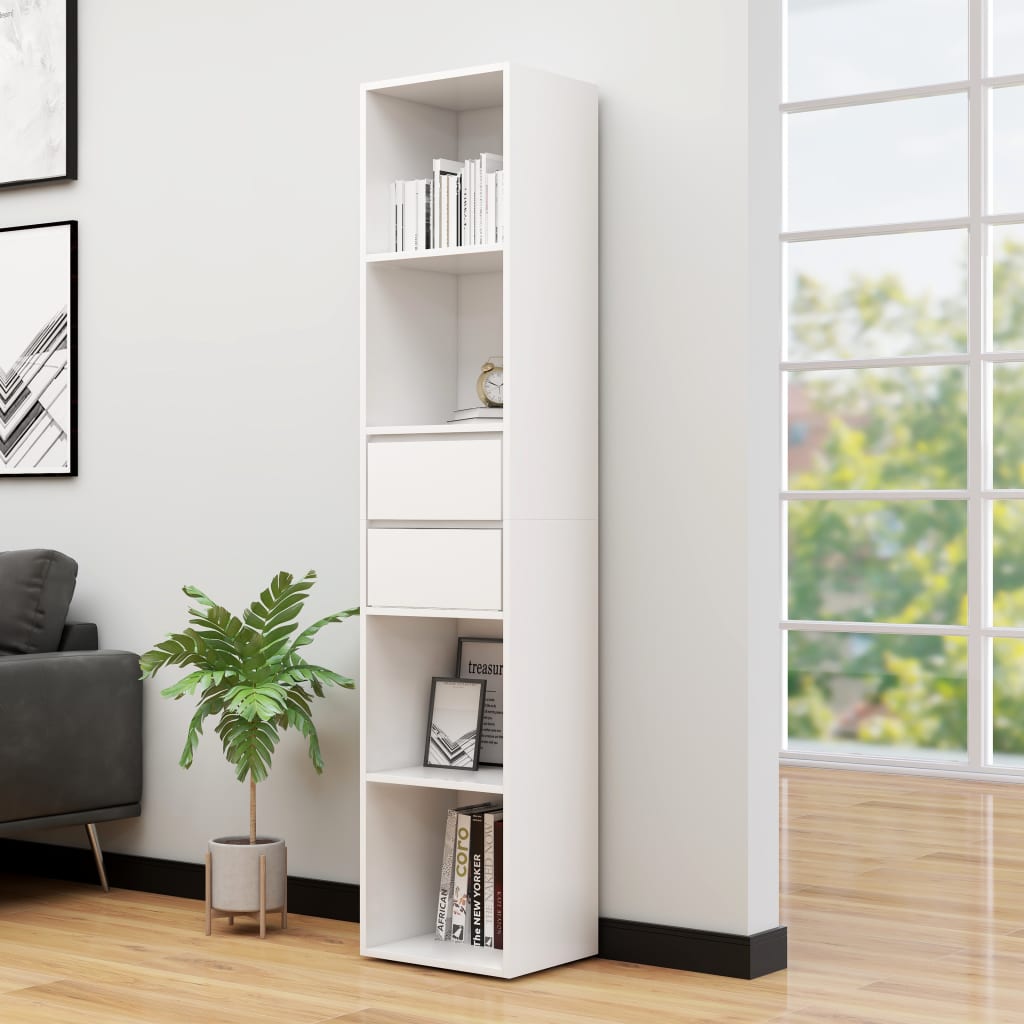 Book Cabinet White 36x30x171 cm Engineered Wood - Direct Imports