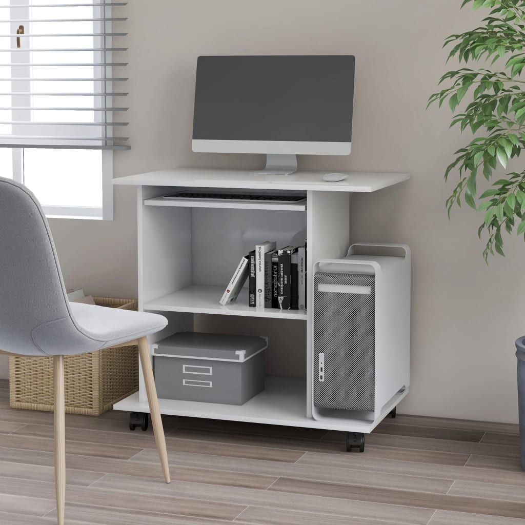 Computer Desk White 80x50x75 cm Engineered Wood - Decor Base