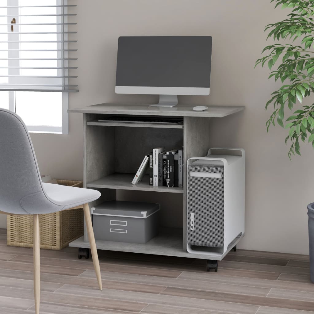 Computer Desk Concrete Grey 80x50x75 cm Engineered Wood - Style and Chic