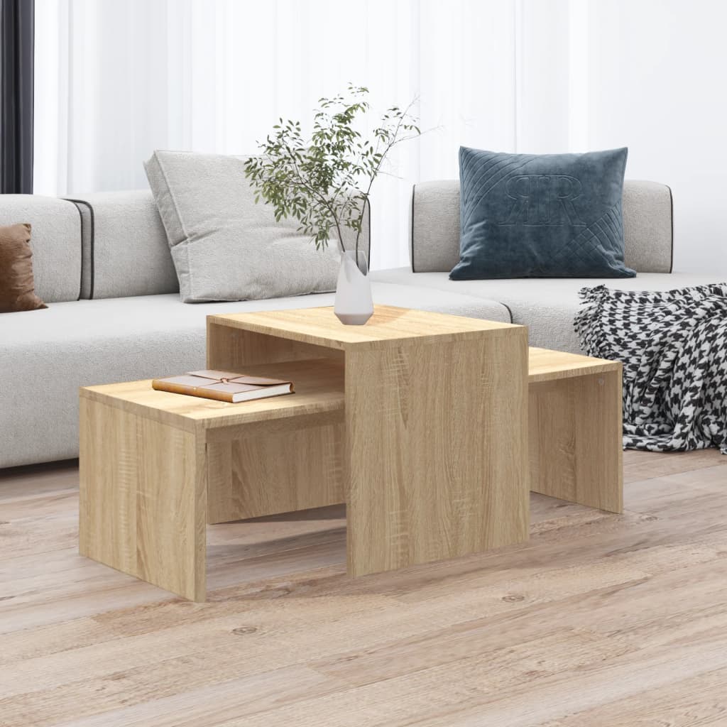 Coffee Table Set Sonoma Oak 100x48x40 cm Engineered Wood - Millennium Furniture