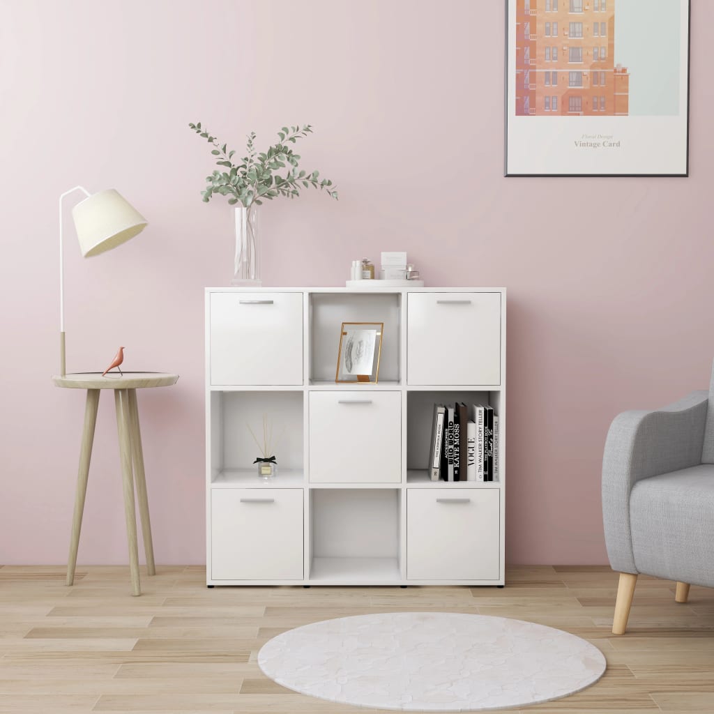 Book Cabinet White 90x30x90 cm Engineered Wood - Brittle & Co