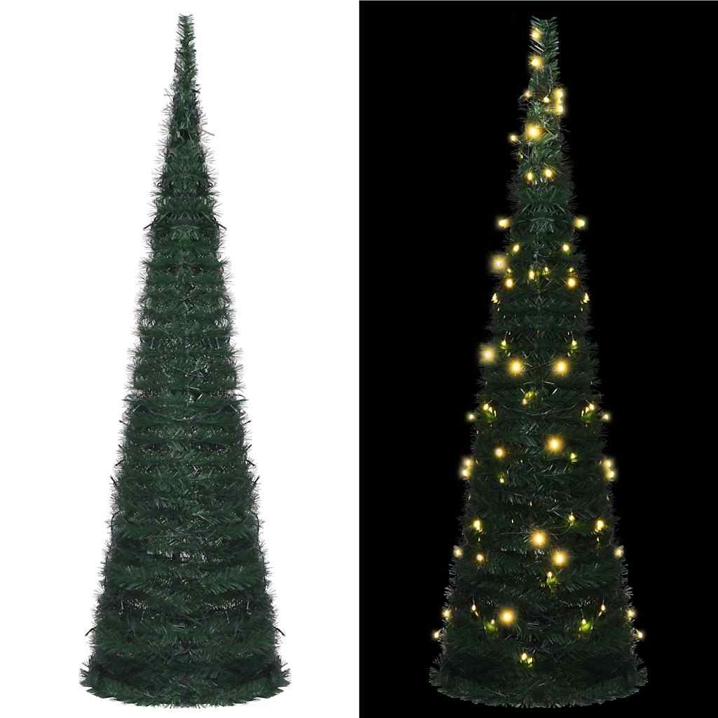 CUDLEN 150cm Pre-Lit Pop-up String Artificial Christmas Tree - Green - Style and Chic