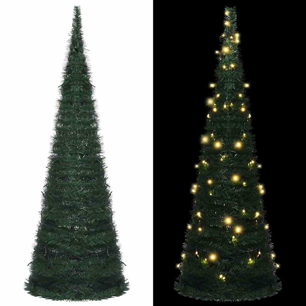SLEEVY Pop-up String Artificial Pre-lit Christmas Tree Green 180 cm - Casper Homes
