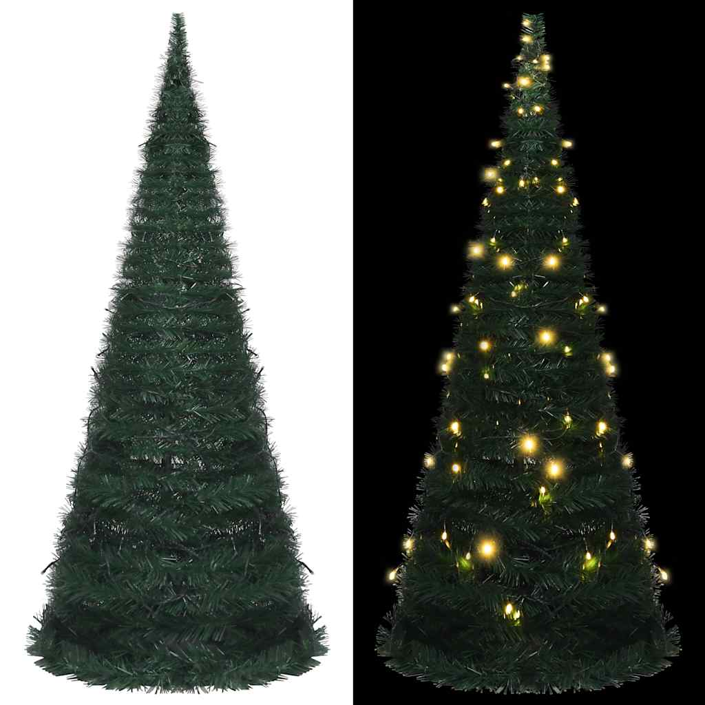 SLEEVY Pop-up String Artificial Pre-lit Christmas Tree Green 210 cm - Charlotte Dunes