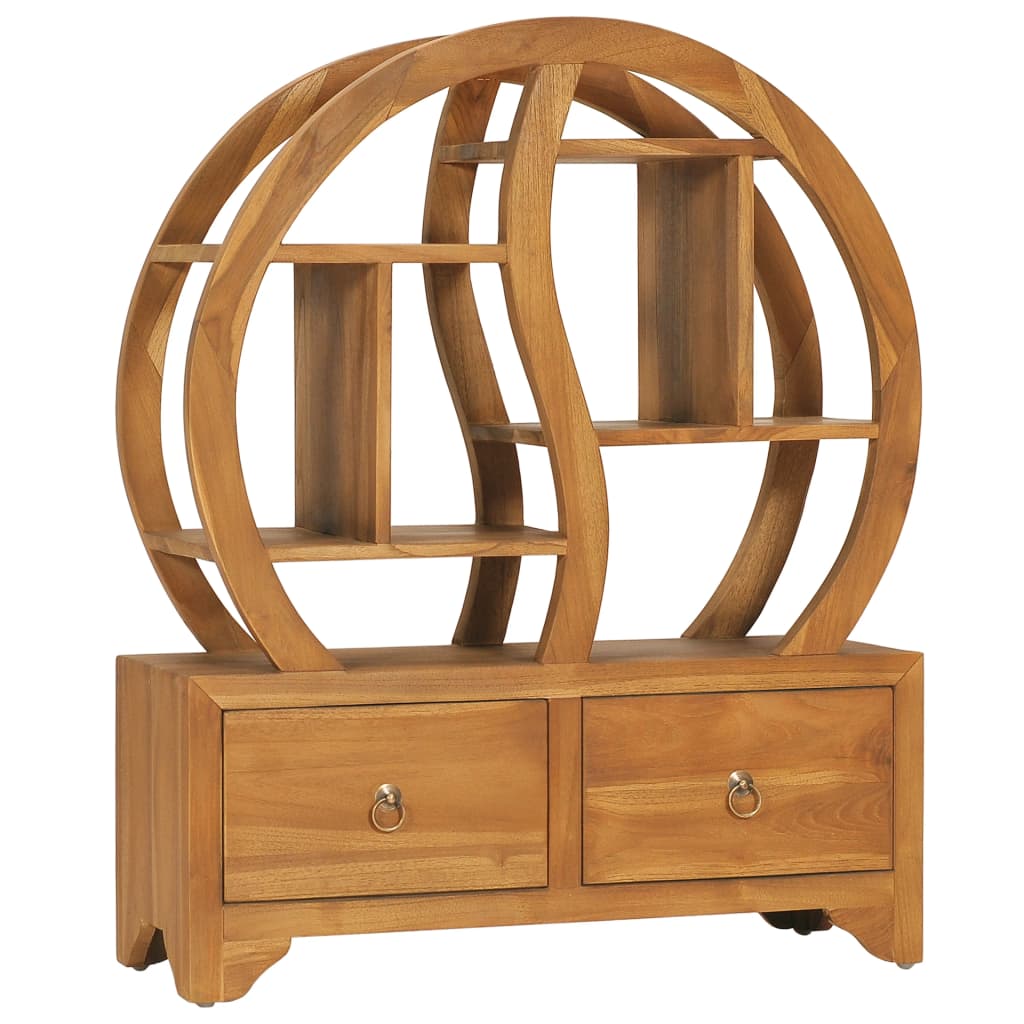 Cabinet with Yin Yang Shelf 68x26x83 cm Solid Teak Wood - Brittle & Co