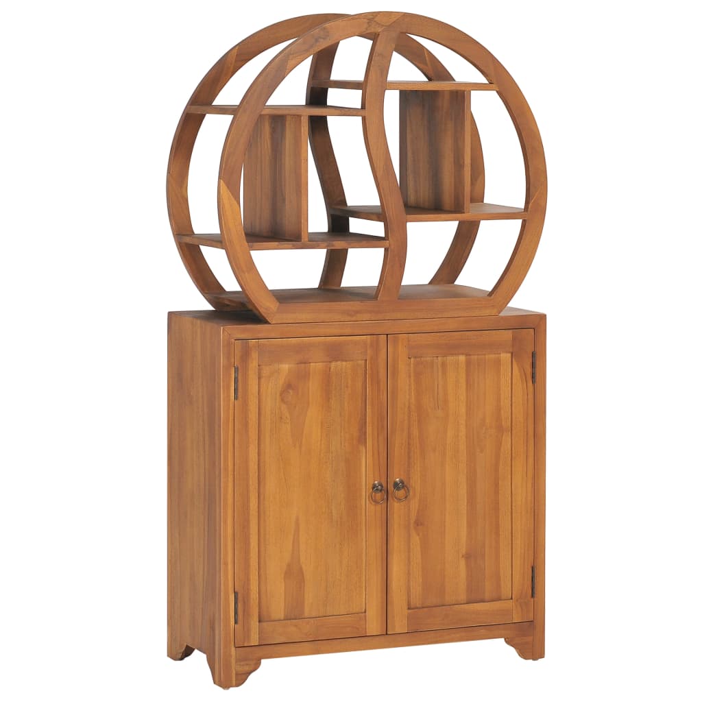 Cabinet with Yin Yang Shelf 70x30x130 cm Solid Teak Wood - Style and Chic