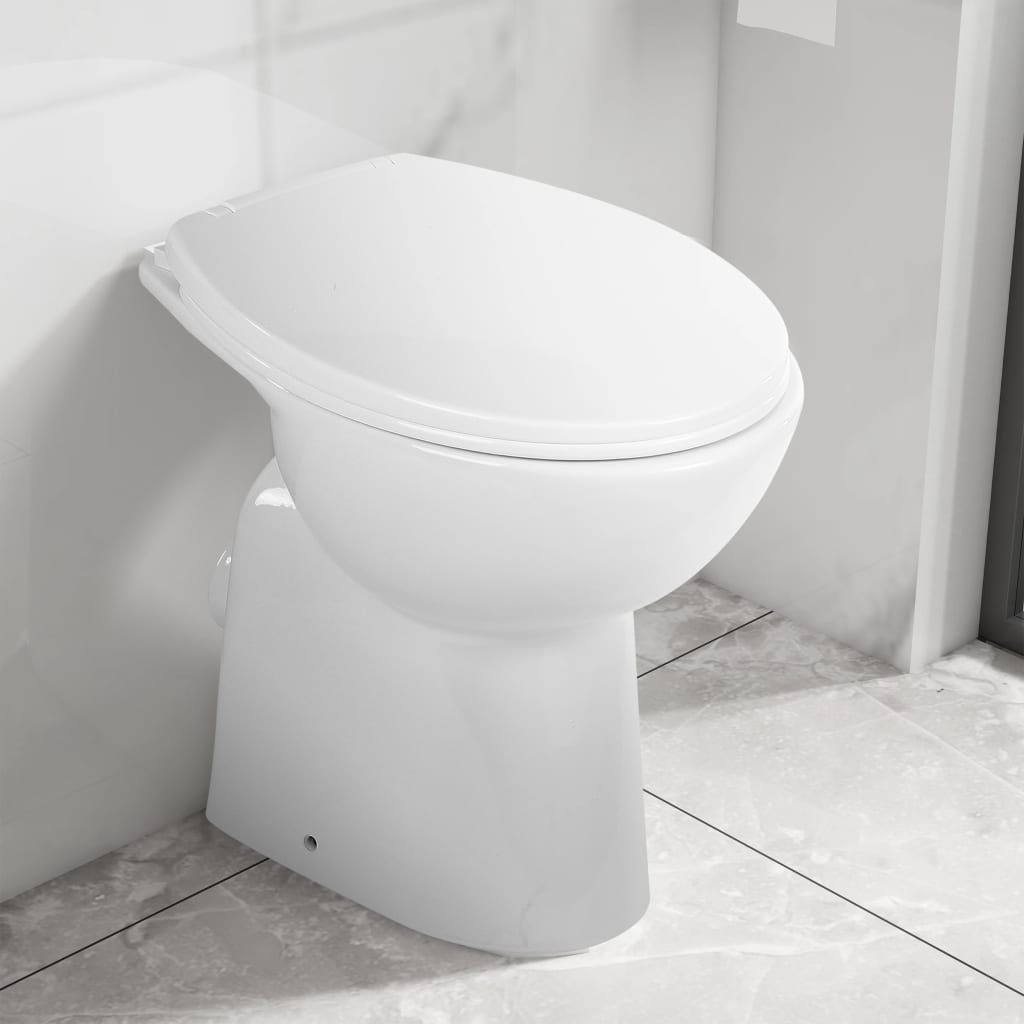 High Rimless Toilet Soft Close 7 cm Higher Ceramic White - Discount Dealers