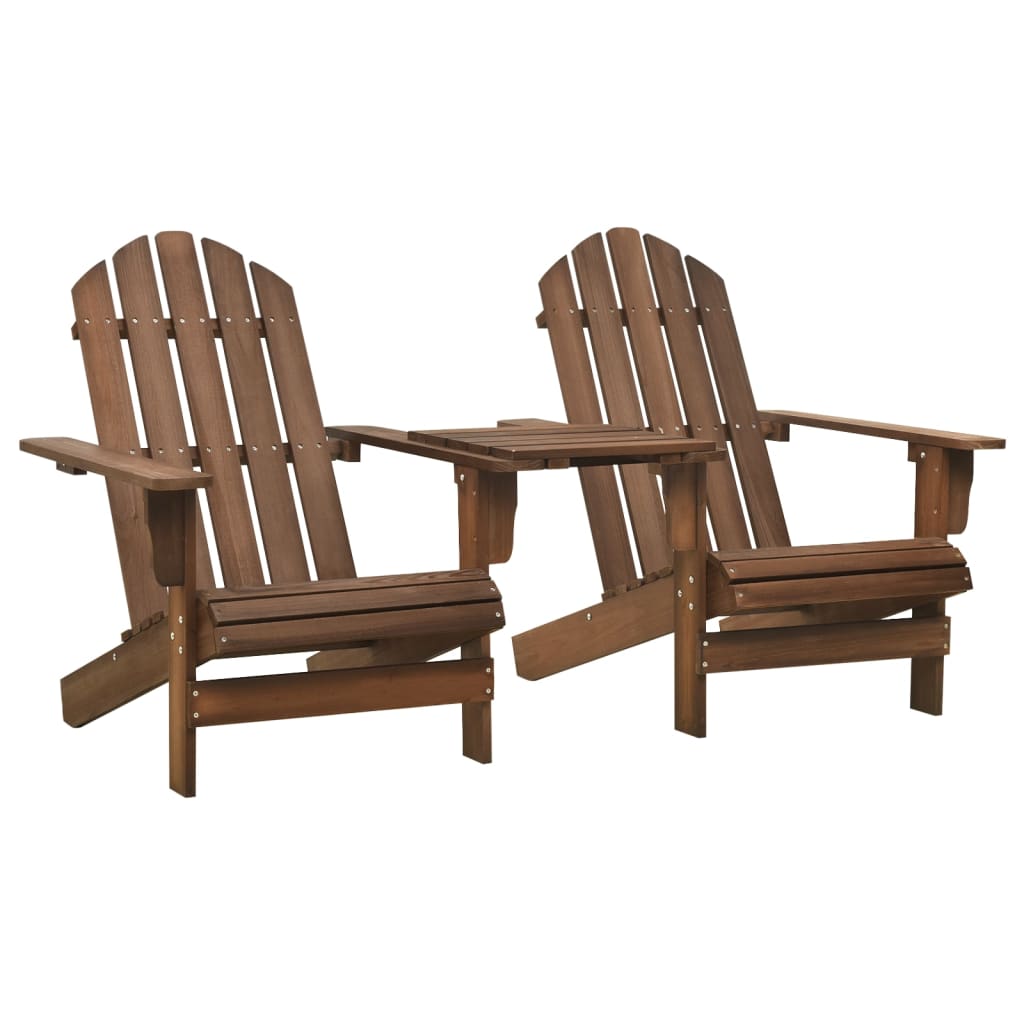 Garden Adirondack Chair Solid Fir Wood Brown - Merlin Deals