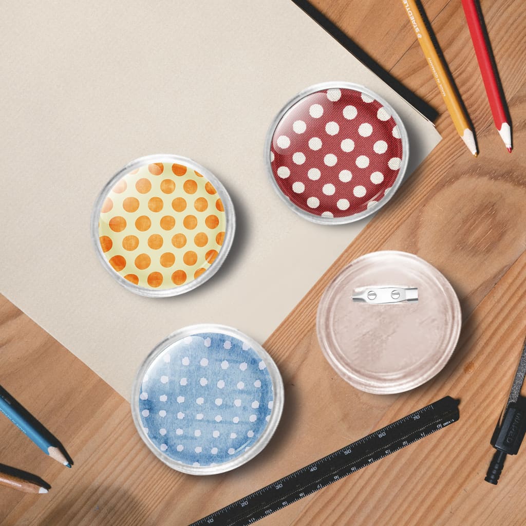 Button Badges Kit with Pins 100 Sets Acrylic 58 mm - The Home Maker