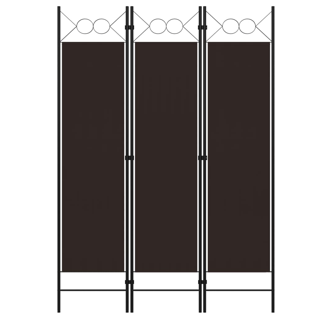 3-Panel Room Divider Brown 120x180 cm - R and M Furniture