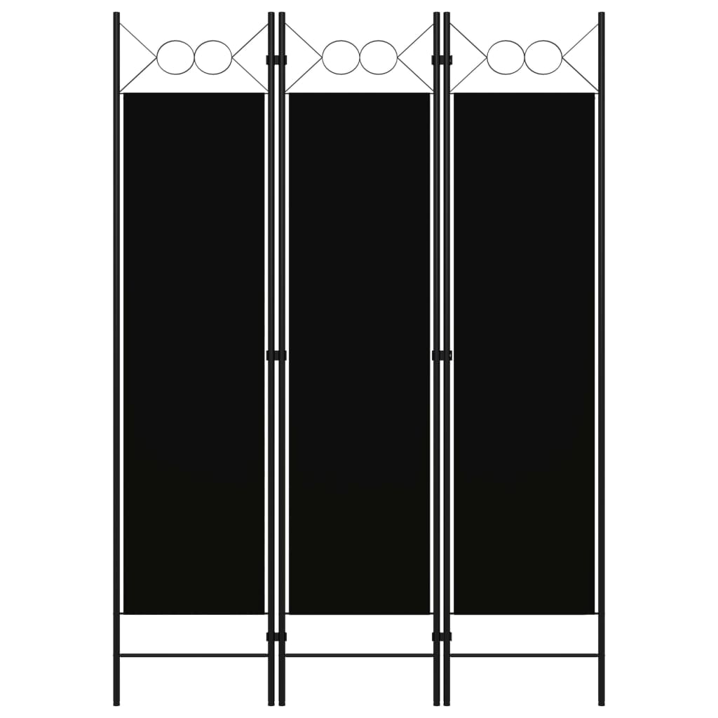 3-Panel Room Divider Black 120x180 cm - R and M Furniture