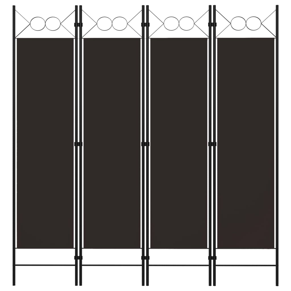 4-Panel Room Divider Brown 160x180 cm - Design Hut