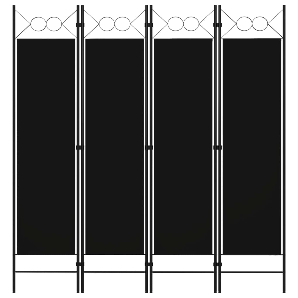 4-Panel Room Divider Black 160x180 cm - Merkel Designers